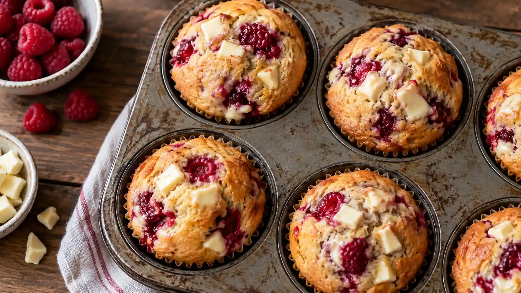 raspberry and white chocolate muffins